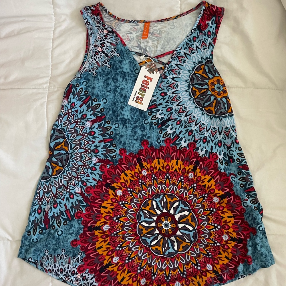NWT Feiersi Colorful Mandala Tank Top